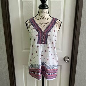 Blu Pepper Purple Graphic Relaxed Tank Top
